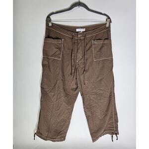 Fresh Produce Womens Brown Capri Cargo Hiking Outdoors Pants Sz Large